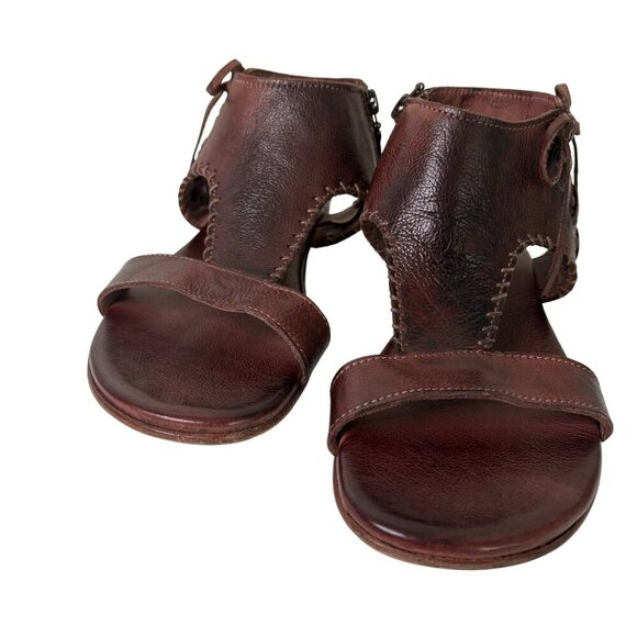 Bed|Stü Women' s Nina Leather Brown Gladiator Flat Sandals Size 6.5 - Picture 2 of 15